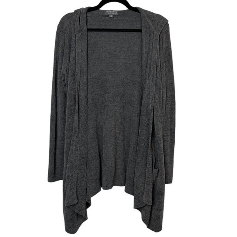 Barefoot Dream Gray Hooded Open Cardigan Size S Women